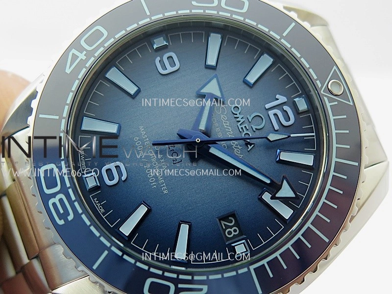 Planet Ocean 39.5mm Blue Ceramic Bezel SS V4 VSF 1:1 Best Edition Summer Blue Dial On SS Bracelet Super Clone Asian 8800